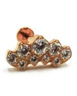 Labret Titane PVD Gold Interne Stérile motif Flamme de Strass | Itc