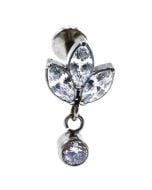 Labret Titane Interne Stérile motif Pendentif 3 Gouttes | Itc