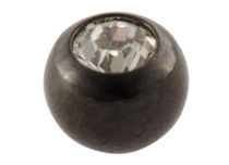 Boule acier Noir 1,6mm vis cristal 5mm