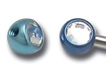 Boule titane vis de côté 3 mm pour bijou en 1.2 mm