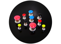 Lot de 10 Plugs acrylique de couleur fluo et taille mix