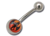 barbell Titane Interne Métal motif Dragon à Boules 3 mm | Itc