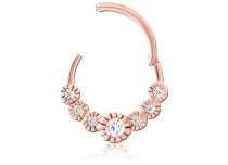 Anneau Charnière Rose Gold Couronne Strass Rond | Itc