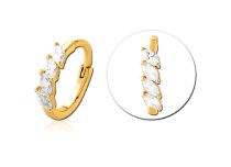 Anneau Charnière Gold Couronne Strass | Itc