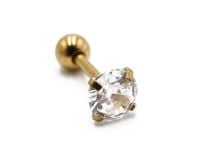 Barbell Acier PVD Gold Spécial Tragus motif Strass | Itc