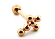 Labret Acier PVD Gold Croix 6 Billes | Itc