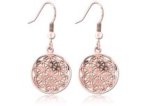 Paire de Boucle d'oreille Rose Gold motif Fleur de Vie | Itc