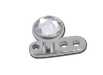 Piercing Surface Titane Stérile Disque 4 mm Cristal Blanc | Itc