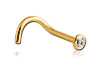 Stud Nez Titane PVD Gold Stérile avec ou sans Cristal Blanc | Itc