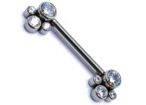 Barbell Titane Interne Stérile motif 4 Strass | Itc