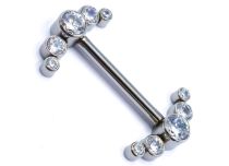 Barbell Téton Titane Interne Stérile motif 5 Strass en Arc | Itc