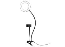 Lampe 64 leds, circulaire 9cm sur pince & support smartphone