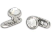 Piercing Surface Titane Disque Acier 4 mm et Cristal Coloré | Itc