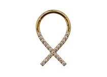 Anneau titane PVD Gold Charnière motif ruban| Itc