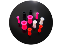 Lot de 10 Tunnels silicone cœur couleur et taille mix.